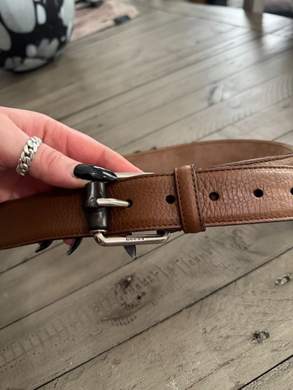 Gucci Bamboo Buckle Leather Belt Brown Size 80 / 32